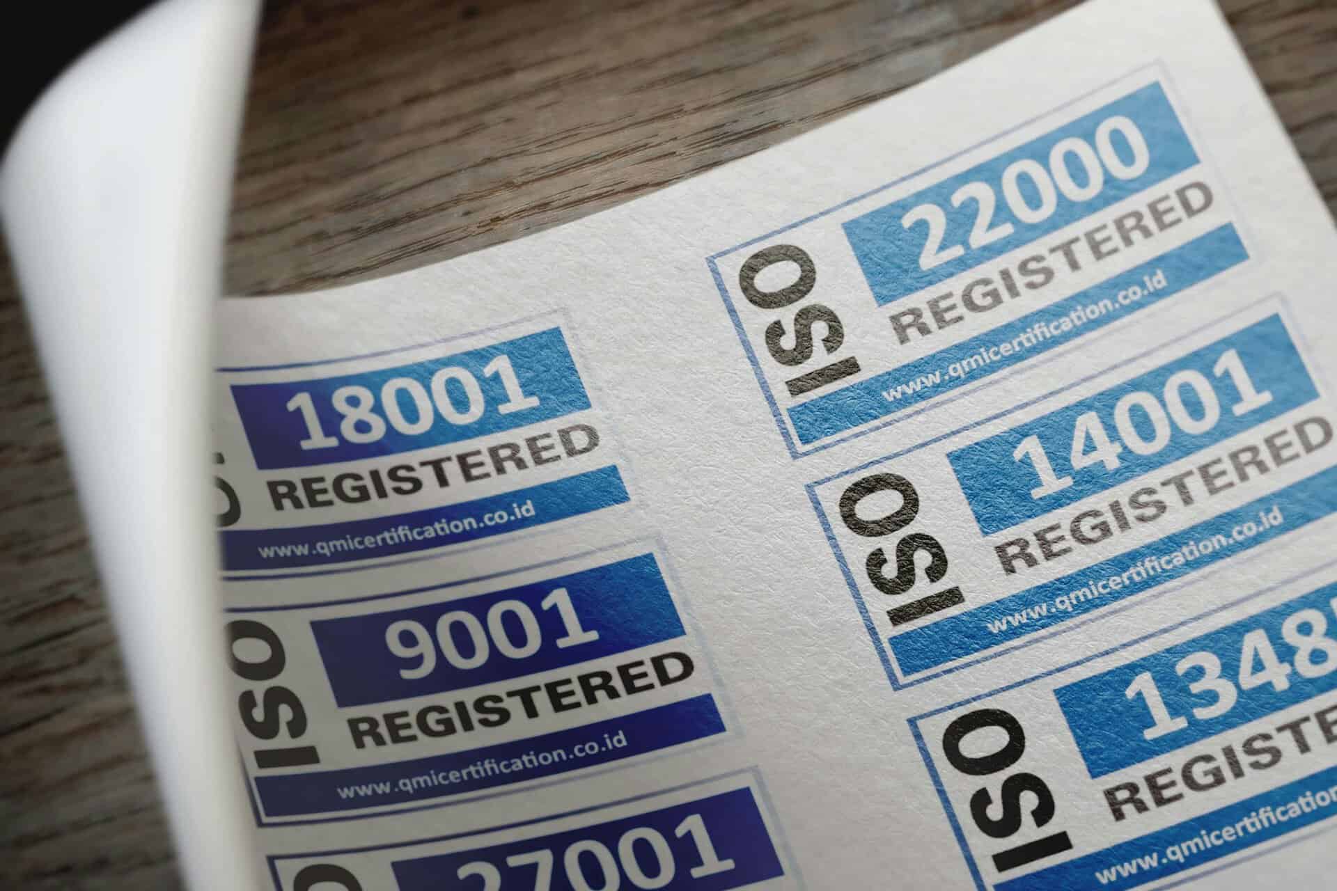 iso accreditation stickers